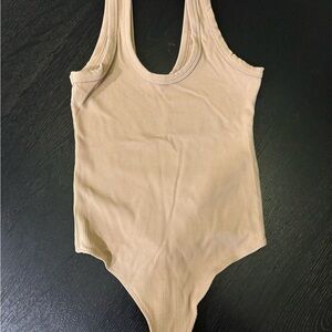 Abercrombie and Fitch seamless rib fabric scoop neck bodysuit